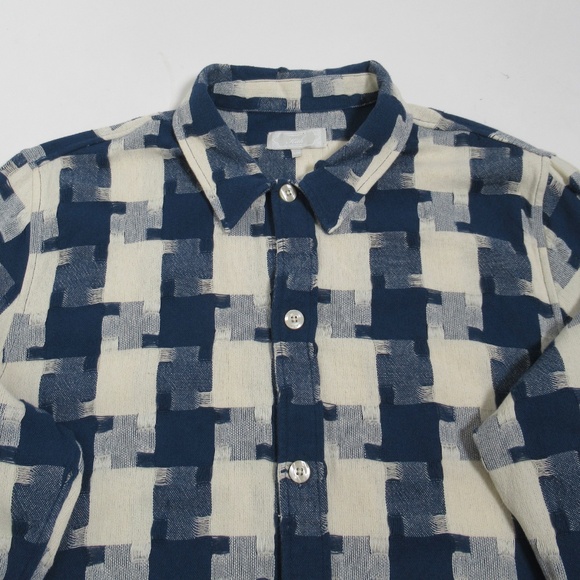 Kith Men's Jumbo Houndstooth Overshirt Cyanotype KHM032076 Size XXL - Picture 2 of 12